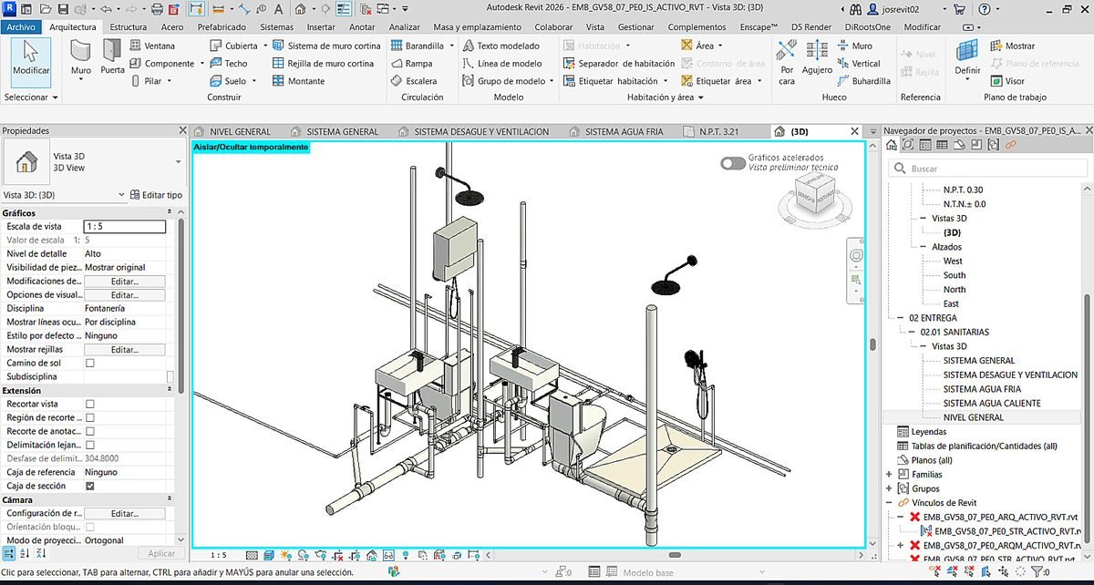 Modelo BIM instalaciones Revit
